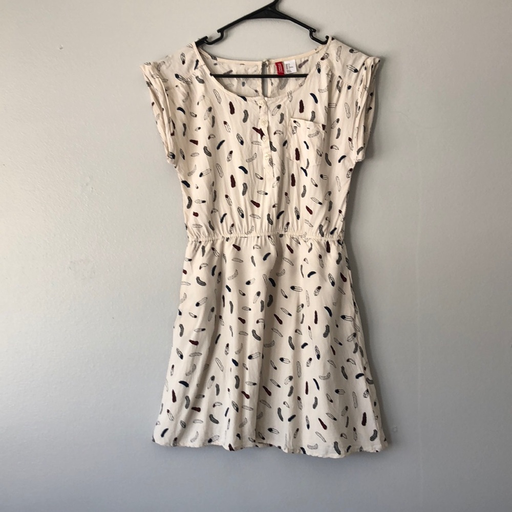 Cream colored feather dress x